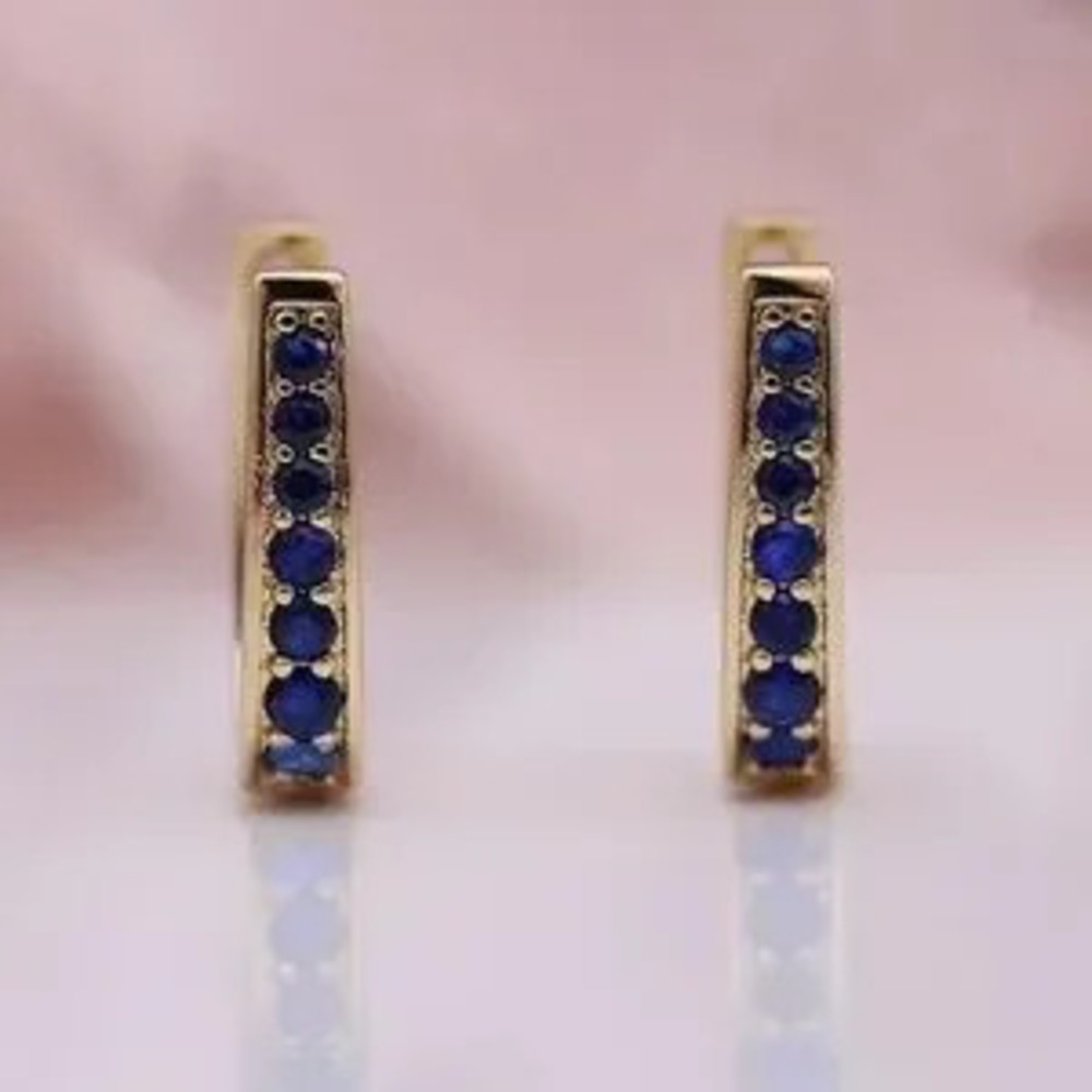 Rose Gold Blue Earrings
